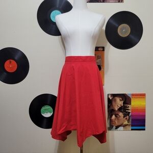 Western Attitude By Lilia Smitty | Vintage Red Handkerchief Hem Skirt